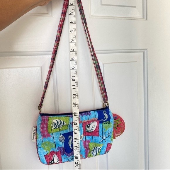 Summer Beach Canvas Crossbody Womens Purse Artsy Colorful - Picture 9 of 10